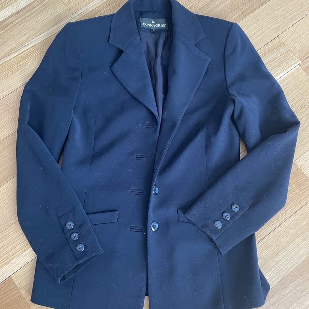 Donna Gray Navy Blazer Suit Jacket
